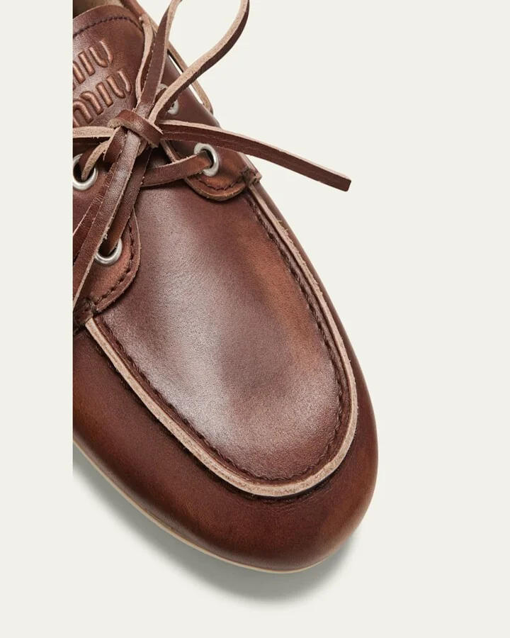 Leather Lace-Up Moccasins - Image 3
