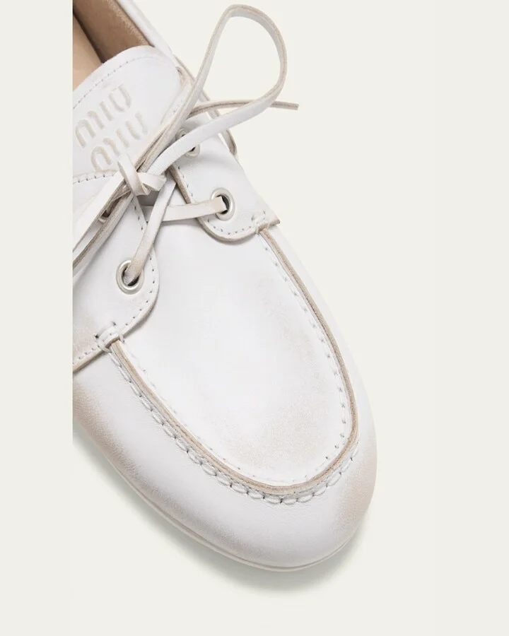 Leather Lace-Up Moccasins - Image 5