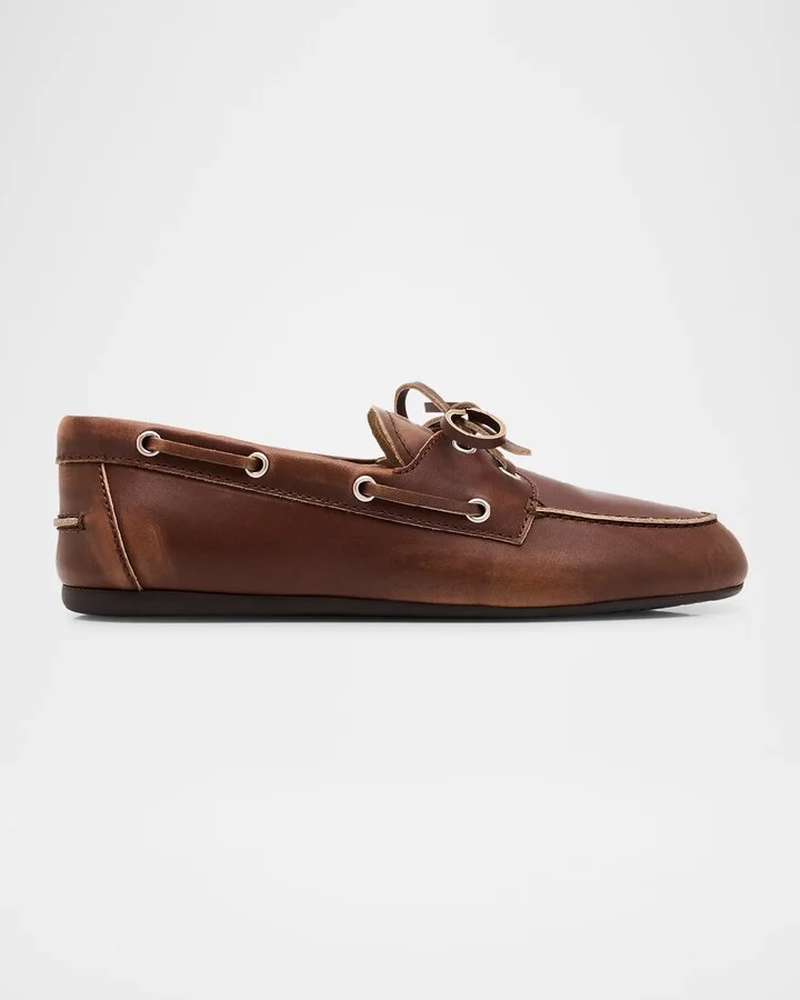 Leather Lace-Up Moccasins