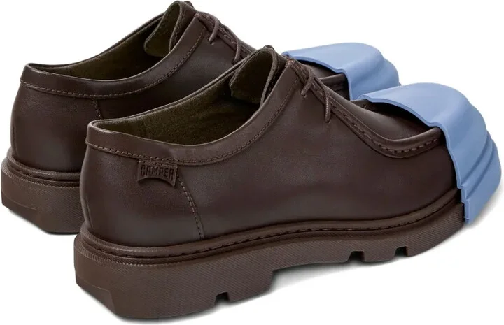 Leather Lace-Up Rubber-Toe Cap Shoes - Image 3