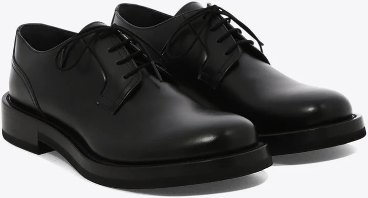 Leather Lace-Up Shoes with Rockstud - Image 3