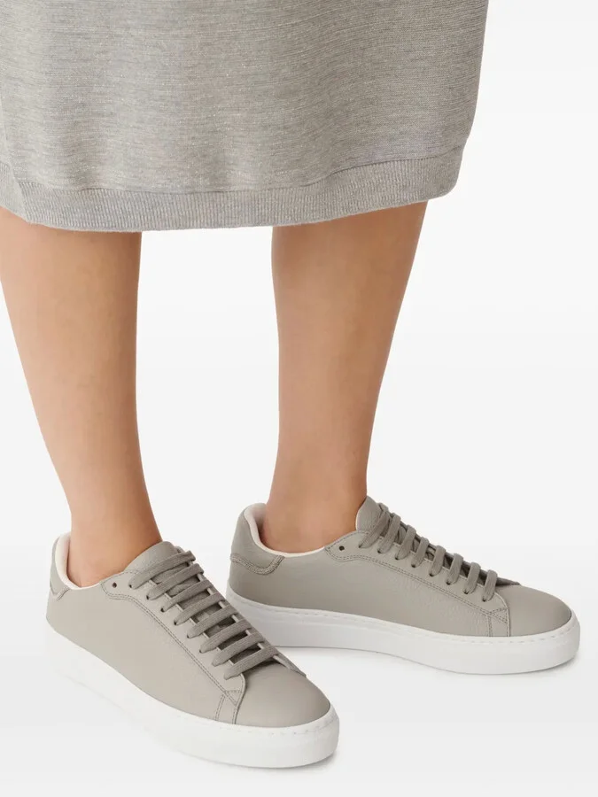 Leather Lace-Up Sneakers - Image 4