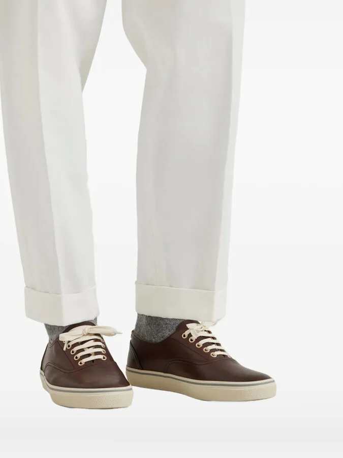 Leather Lace-Up Sneakers - Image 5