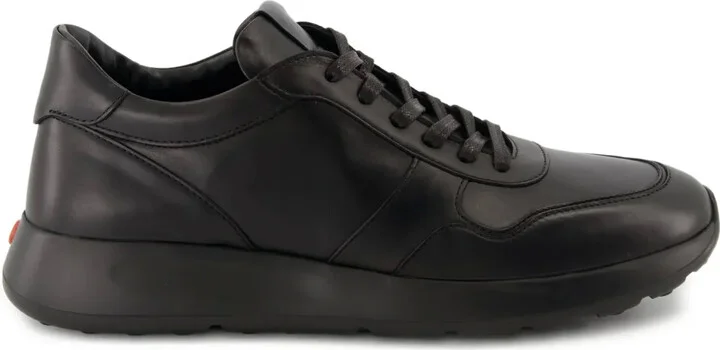 Leather Lace-Up Sneakers