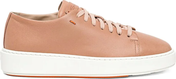 Leather Lace-Up Sneakers