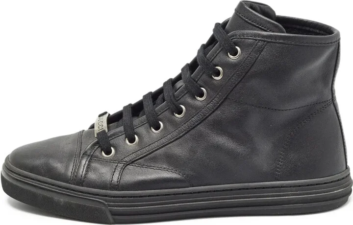 Leather Lace-Up Sneakers