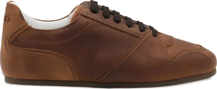 Leather Lace-Up Sneakers