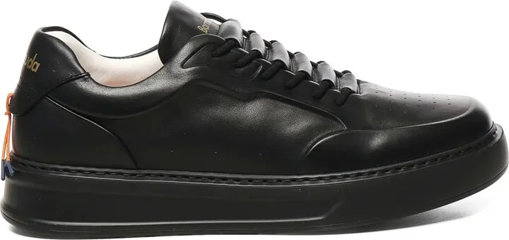 Leather Lace-Up Sneakers