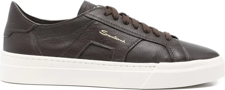 Leather Lace-Up Sneakers