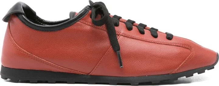 Leather Lace-Up Sneakers