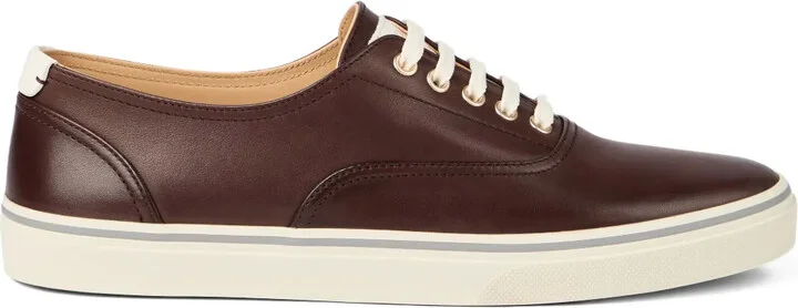 Leather Lace-Up Sneakers