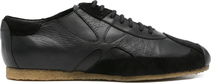 Leather Lace-Up Trainers