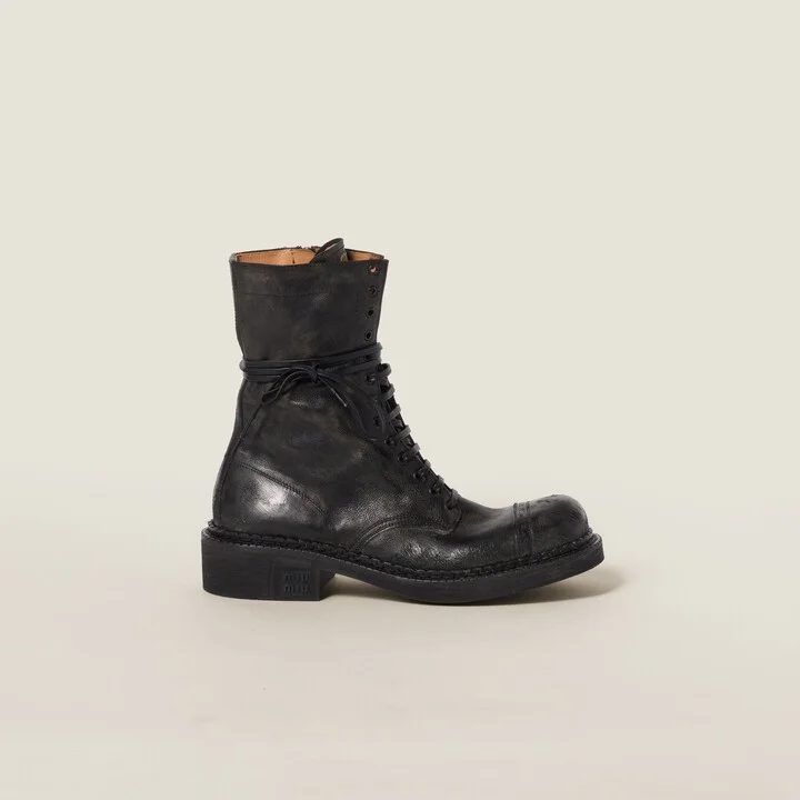 Leather laced booties - Image 2
