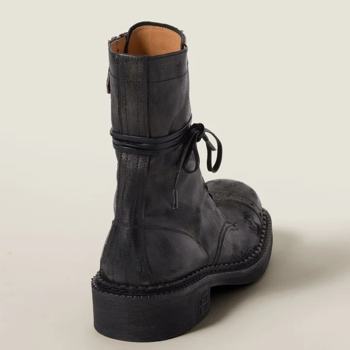 Leather laced booties - Image 3