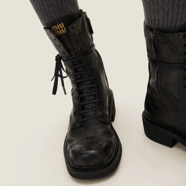 Leather laced booties - Image 5
