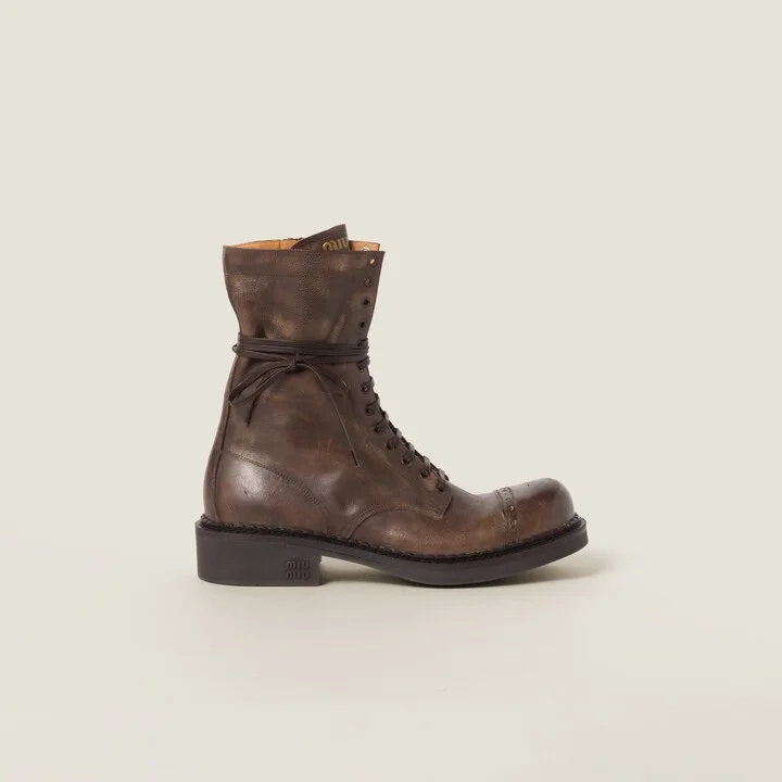 Leather laced booties - Image 2