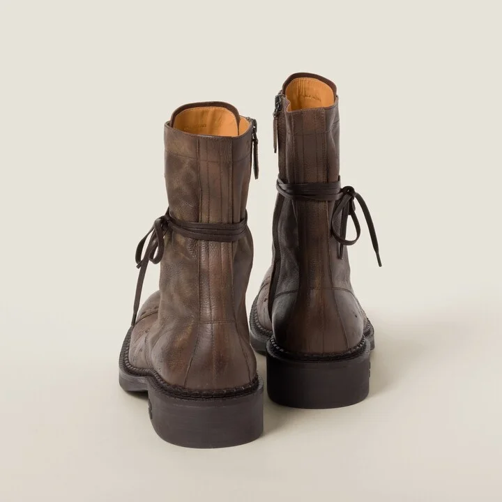 Leather laced booties - Image 3