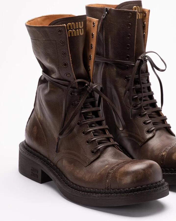 Leather Laced Booties - Image 2