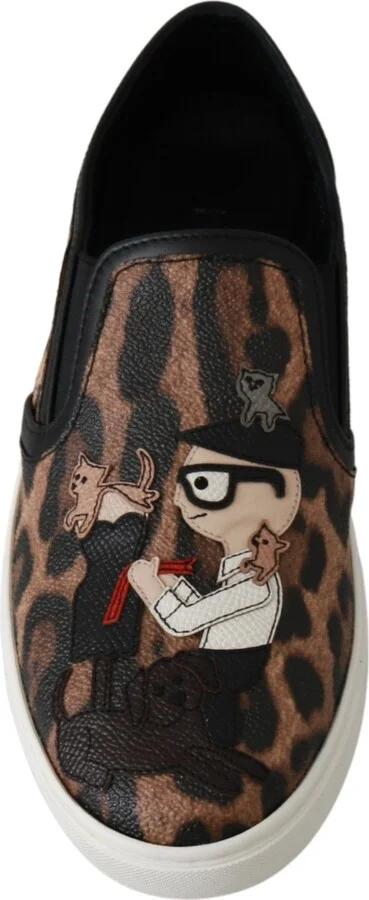 Leather Leopard #dgfamily Loafers Women's Shoes - Image 4