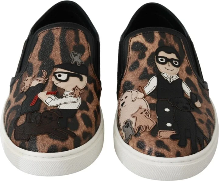 Leather Leopard #dgfamily Loafers Women's Shoes - Image 5
