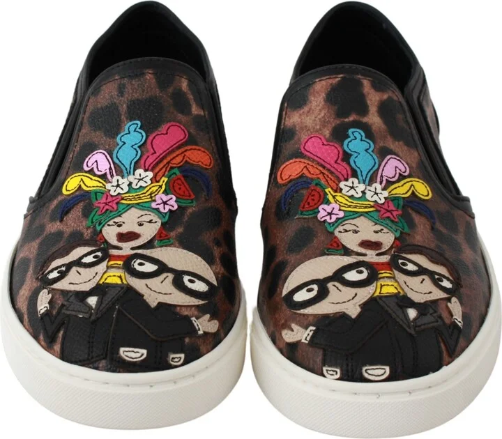 Leather Leopard #dgfamily Loafers Women's Shoes - Image 2