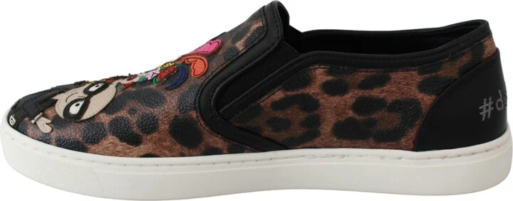 Leather Leopard #dgfamily Loafers Women's Shoes - Image 5