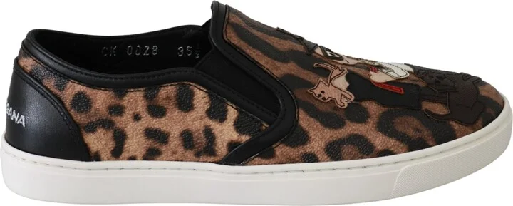 Leather Leopard #dgfamily Loafers Women's Shoes