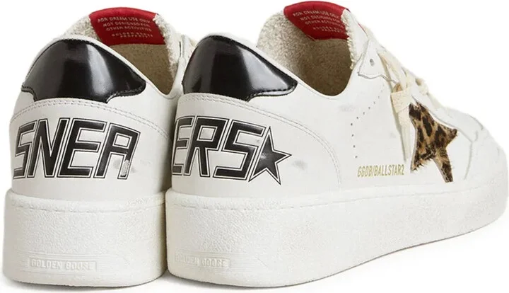 Leather Leopard-Print Star Sneakers - Image 3