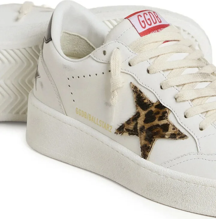 Leather Leopard-Print Star Sneakers - Image 4