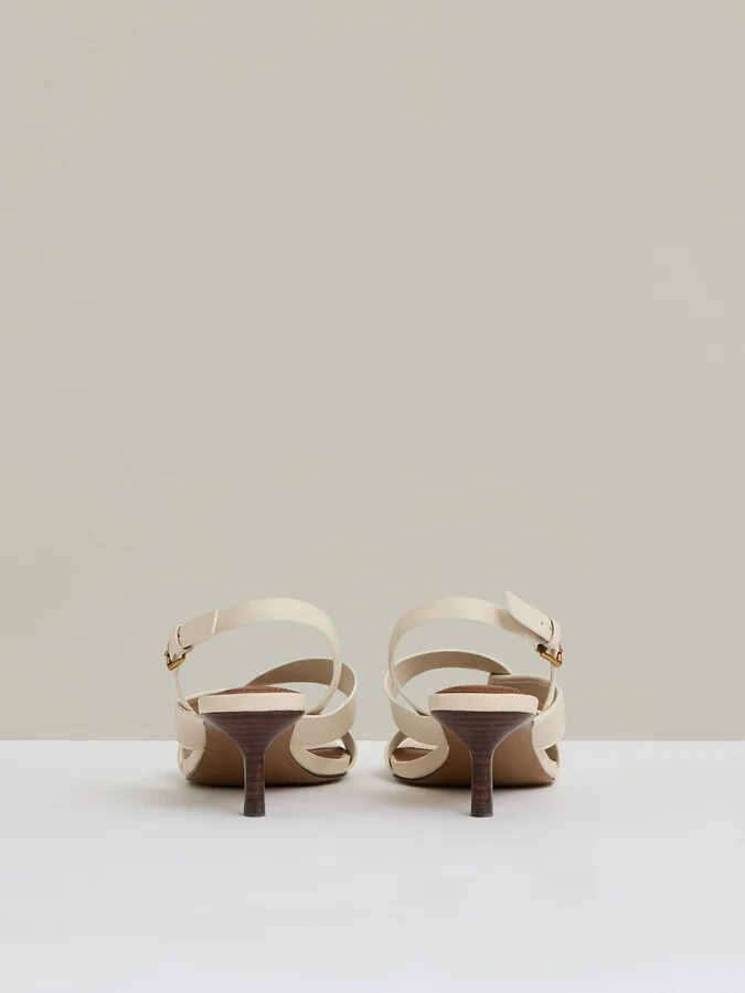 Leather Link-strap Low-heel Sandals - Image 3
