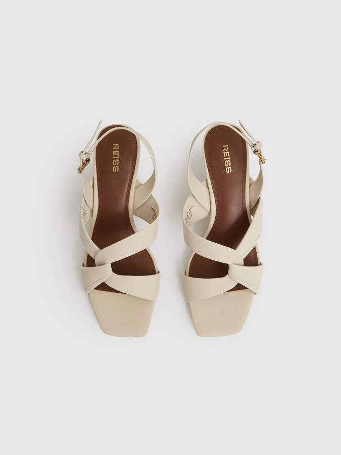 Leather Link-strap Low-heel Sandals - Image 4