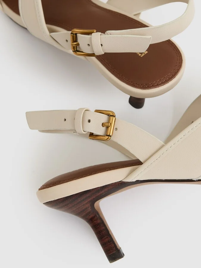 Leather Link-strap Low-heel Sandals - Image 5