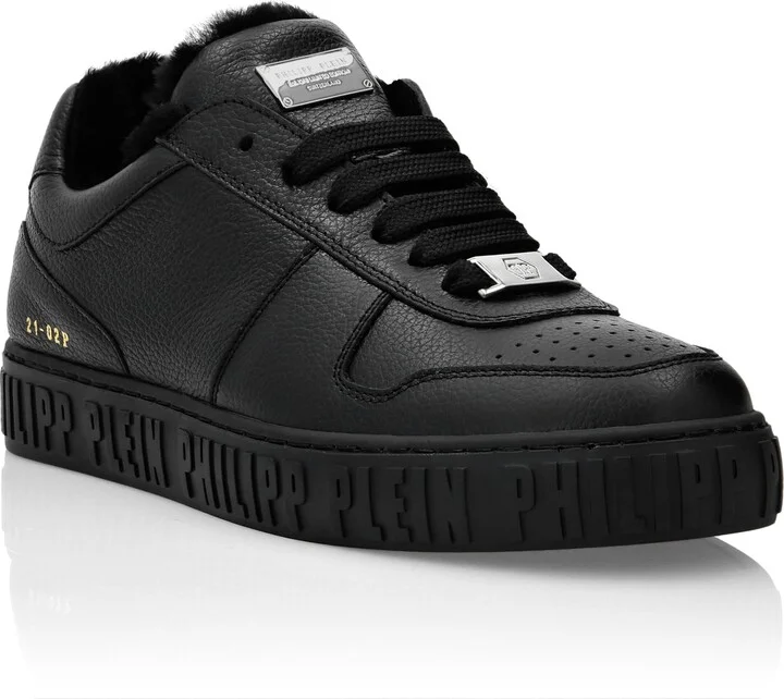Leather Lo-Top Sneakers Shearling lining King Power