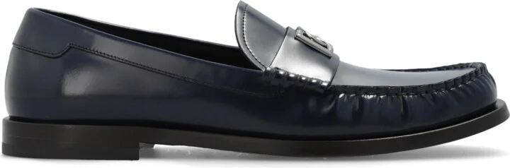 Leather Loafers, , Navy - Blue