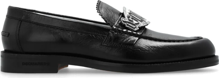 Leather 'loafers' Shoes, , - Black