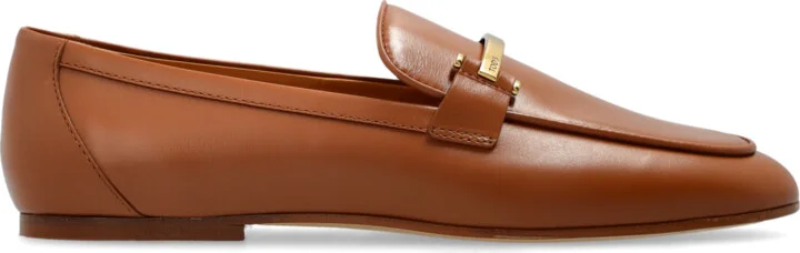 Leather Loafers Shoes, , - Brown