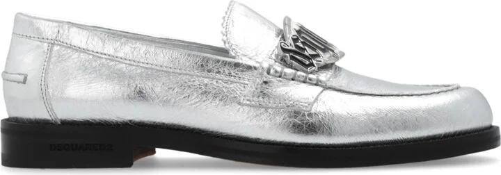 Leather 'loafers' Shoes, , - Silver