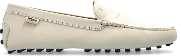 Leather Loafers, , - White