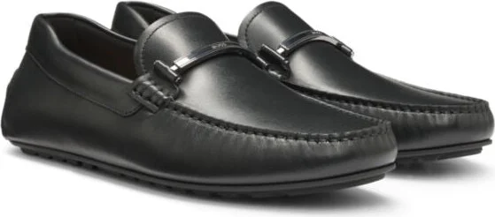 Leather loafers with branded hardware