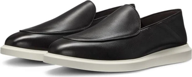 Leather loafers with rubber outsole