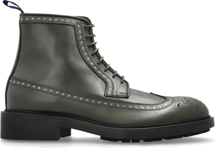 Leather Loch Ankle Boots, , - Green