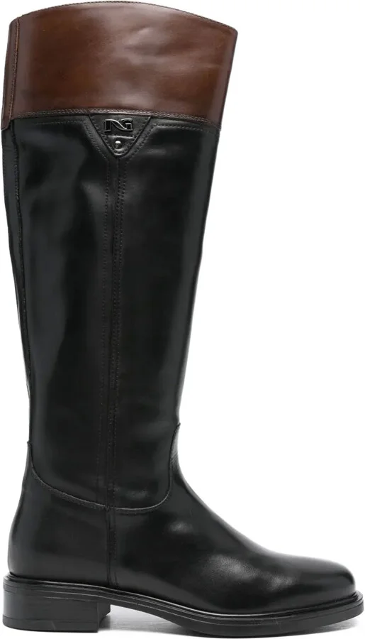 Leather Logo-Detail Boots