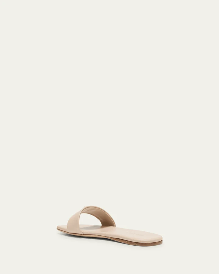 Leather Logo Flat Slide Sandals - Image 9