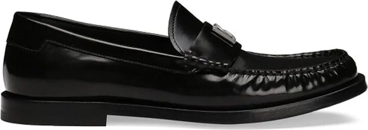 Leather Logo Loafers