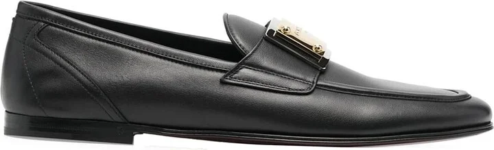 Leather Logo Loafers