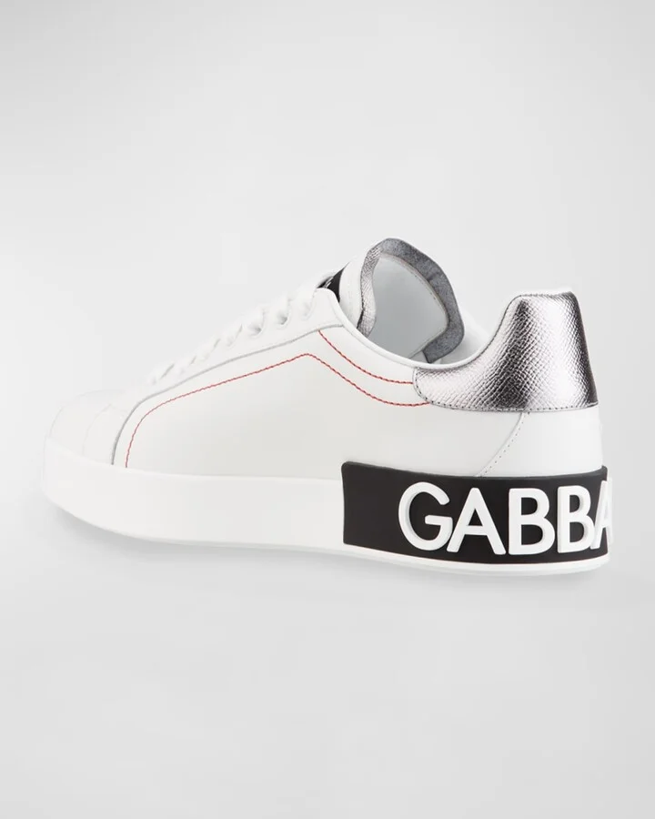 Leather Logo Low-Top Sneakers - Image 2