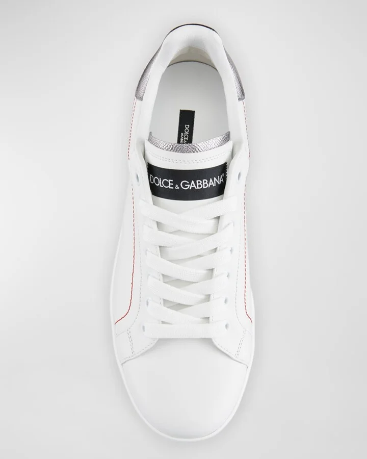 Leather Logo Low-Top Sneakers - Image 5