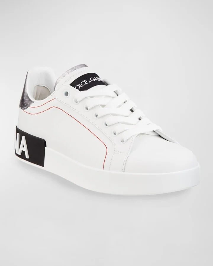 Leather Logo Low-Top Sneakers - Image 8