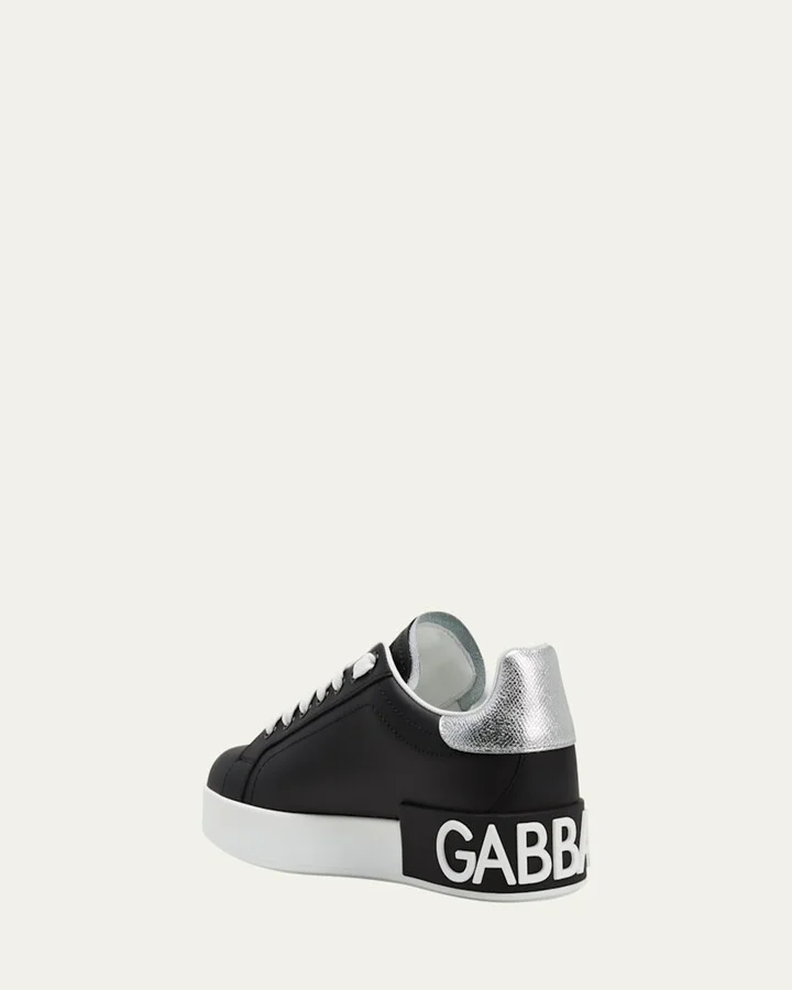 Leather Logo Low-Top Sneakers - Image 2