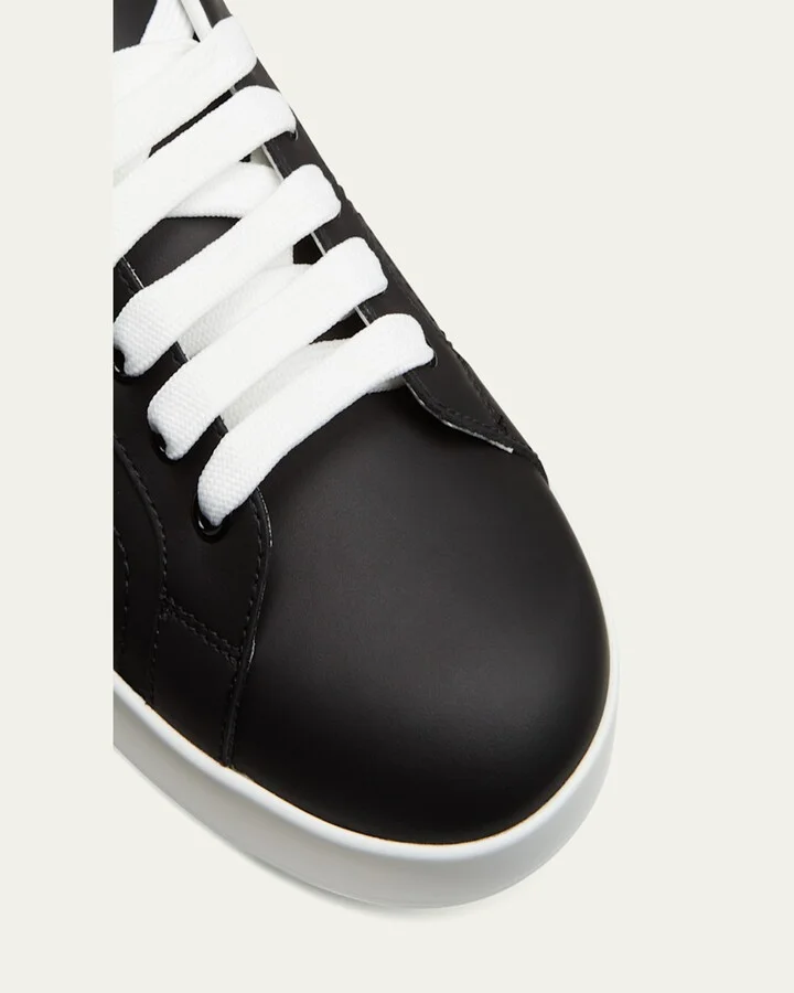 Leather Logo Low-Top Sneakers - Image 3